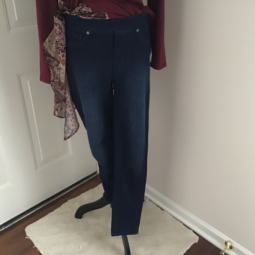 dg2 hsn dark wash pull on skinny jegging feel jeans